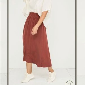 Elizabeth Suzann Rust Silk Bel Skirt